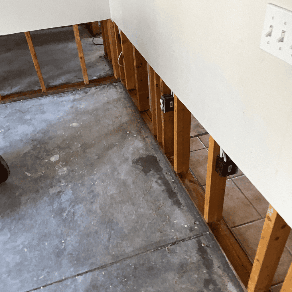 Professional mold-damaged drywall removal
