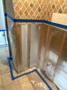 Water damage restoration, mold removal, property repair, water damage cleanup, disaster restoration in New Orleans. Water damage restoration in progress at A+ Integrity Restoration demonstrating professional repair and mold prevention services.